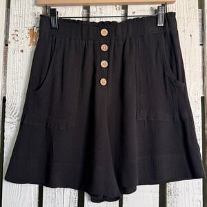 Joe B Black Rayon Gauze High Rise Shorts Womens Large Elastic Button Front Boho